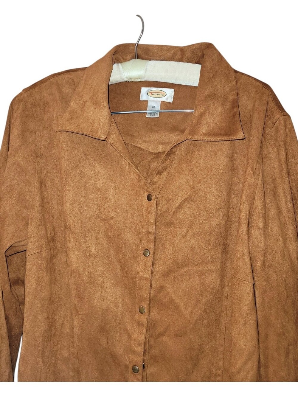 Talbots Long Sleeved Faux Suede Dress Boho Western 12 - Picture 2 of 5